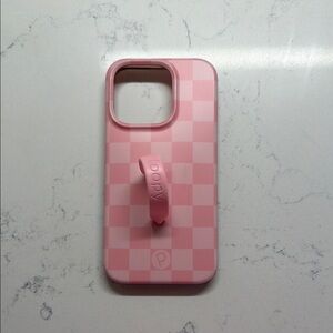 Loopy Pink Checkered IPhone 15 pro case